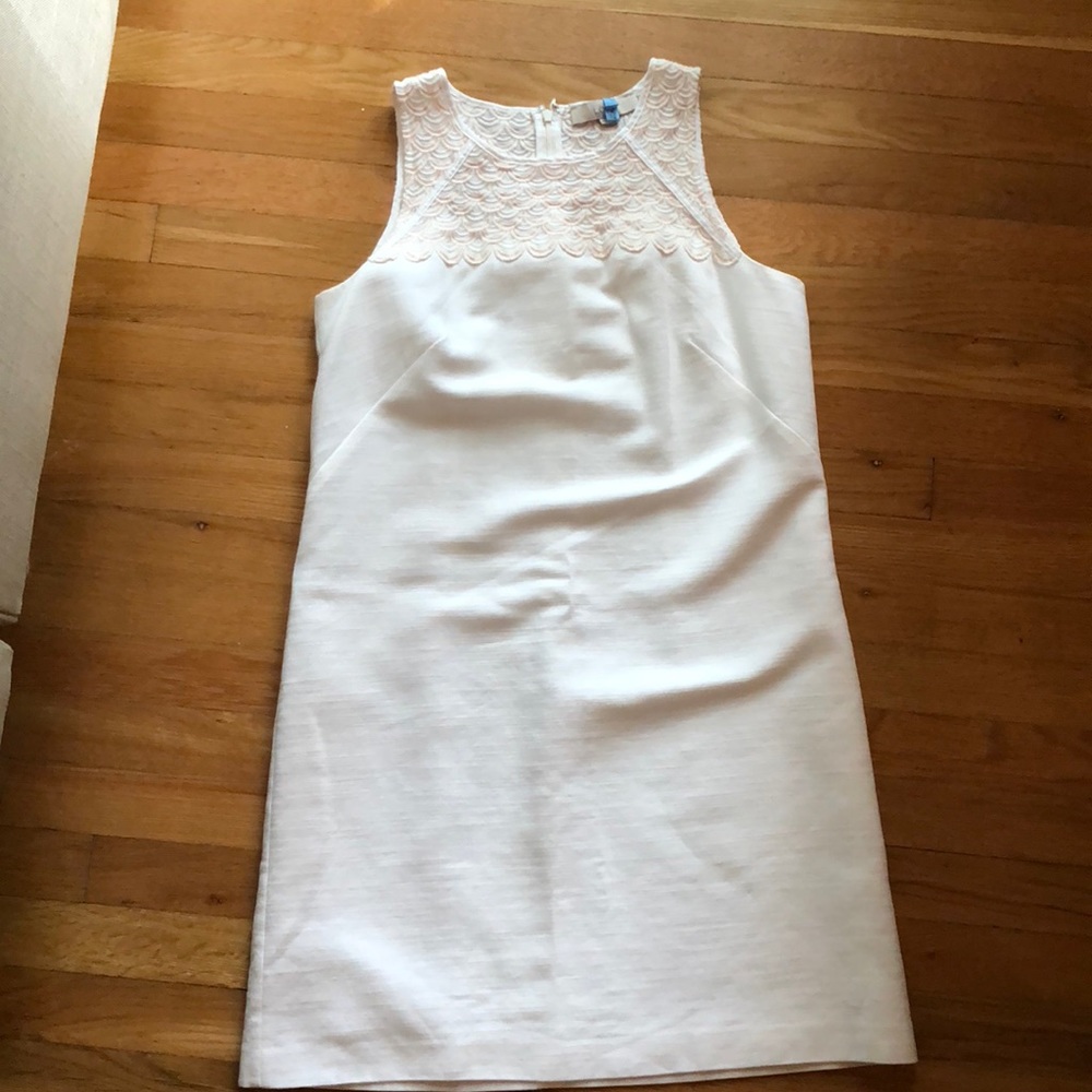 White Loft Scalloped Detail Dress - Worn Once - 10